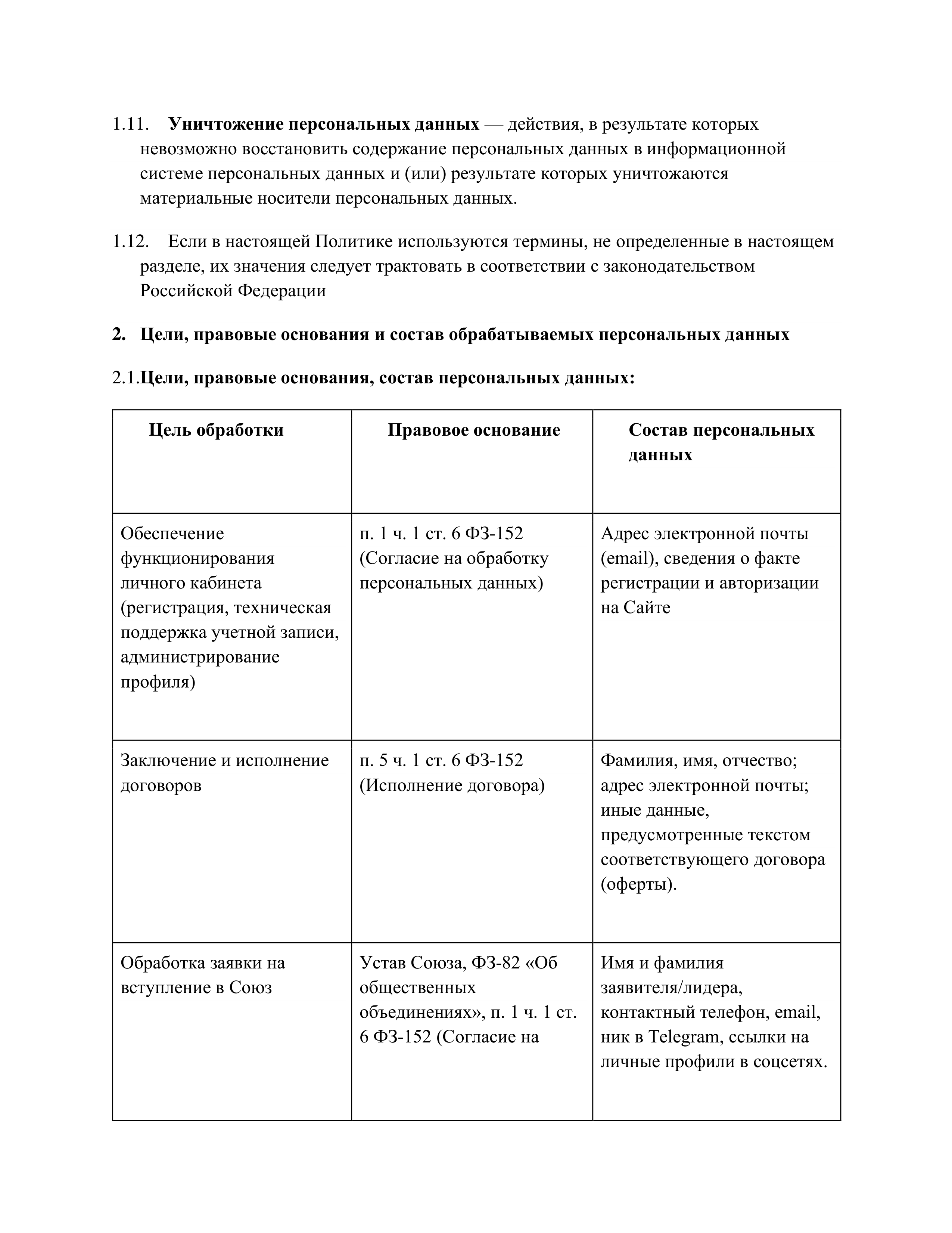 Политика конфиденциальности 3